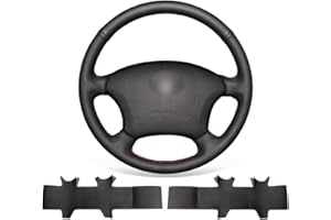 MEWANT Copri volante auto in vera pelle per Toyota Land Cruiser Prado 120 2004-2009 Land Cruiser 1995-2007 Tacoma 2005-2011 / 4Runner 2003-2009 / Hilux 2009-2011