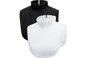 crazy bean 2 Piezas Cuello Camisa Falsos Mujer Collar Decorativo Algodón Cuellos Bordados para Mujer