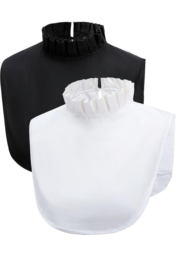 Col Amovible Femme - Faux Col Chemise Noir, Plastron élégant - Accessoire Mode Pour Pulls Et Robes