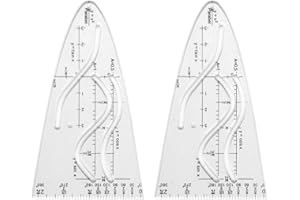 CANCYCC Parabolic Stencil, Pack of 2 Curve Stencils, Normal Parabola Stencil, Parabola Ruler, Parabolic Stencil Maths, for Students, Office, Designer Painting, Sinus Cosine Tangent