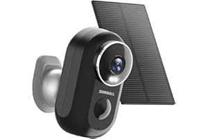 ZUMIMALL Zewnętrzna kamera Wi-Fi Bezprzewodowa Bateria, Kamera Solar Nadzoru z Kolorami Night Vision, Kamery Bezpieczeństwa Bezprzewodowe z wykrywaniem PIR, alarmem dźwiękowym i świetlnym, IP66