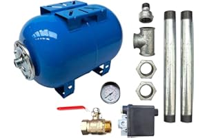 AQUASYSTEM Kit Surpresseur Eau Horizontal 200l - 1" avec Pressostat Et Manomètre