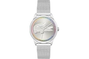 Lacoste Montre Analogique à Quartz pour Femme Collection LADYCROC avec Bracelet Milanais en Acier Inoxydable Argenté - 2001259