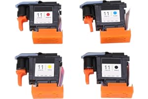 KIMISS 4 Pièces Tête d' de Remplacement pour Designjet 100 110 111 500 510 800 813 850, Tête d'imprimante avec Couleur d'encre Magenta, Noir, Cyan, Jaune, Haute capacité,