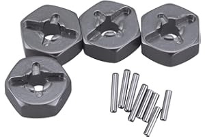 Haude Combinateur de roue hexagonal en alliage d'aluminium de 12 mm pour 144001 1/14 RC Pièces de rechange de voiture, gris