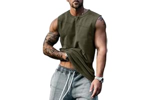 SNAKELL Mens Athletic Training Gym Vest Tank Top Soft Men's Sleeveless Muscle T-Shirt Casual Breathable Men Vest Tops Summer Workout Gym Fitness Bodybuilding Blouse Tops Sports Undershirt for Running Fitness