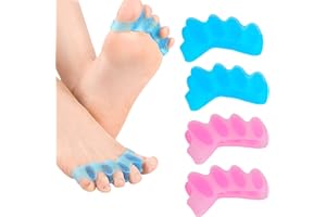 EDDRFY 4 Pezzi Separatore Dita Piede in Silicone, Distanziatore per Alluce Valgo per Donna e Uomo, Toe Spreader per Correzione Dita, Separatori per Dita Piedi, Calli Borsiti Protezione Dita
