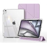 Fogy Apple iPad Air 13" (M4 2026 / M3 2025 / M2 2024) ile Uyumlu Kılıf Magnetik Kalem Şarj B&ouml;lmeli Uyku Modlu Şeffaf Pu Kapak