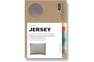 schlafgut Federa Easy Jersey 60x80 cm, in 100% cotone super soft, cerniera nascosta, ultra morbida e traspirante, certificazione Oeko-Tex, Sand Mid