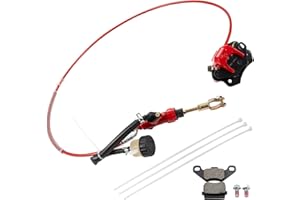 BLCYANUE Rear Hand Brake Assembly Master Cylinder Caliper,Hydraulic Disc Brake System Caliper,ATV Quad for 150cc 200cc 250cc Dirt Bike Quad ATV Gokart Go Kart Dune Buggy Red