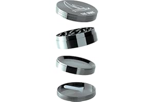 Grinder metalico ligero 4 piezas THE BOAT color plateado para hierbas y especias con rascador polen