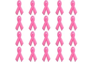 CRAFFANCY Insignia de cinta rosa, 20 piezas de goma suave para concienciación sobre el cáncer de mama, broche de cinta de apoyo para la salud de los senos, actividades de desfile
