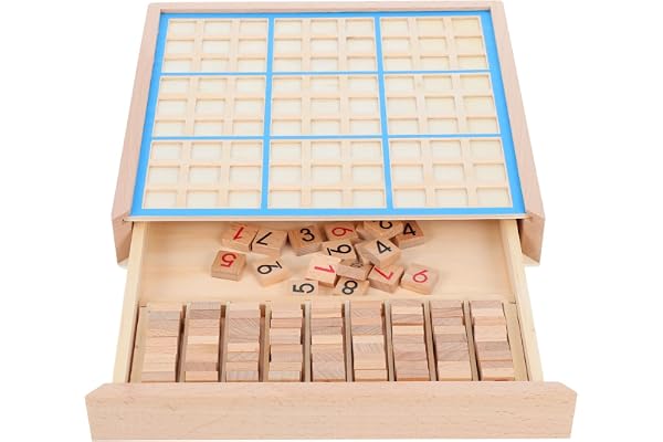 Toyvian Jeu De Société Sudoku en Bois 22.5 Cm Puzzle Logique pour Enfants Formation Raisonnement Créativité Développement Intellectuel
