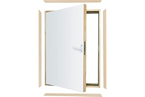 FAKRO - DWK Kniestocktür - Drempeltür 60x110 cm - Wärmedämmung 1,1 Uw W/m²K, 3,6 cm starker Türflügel, Kiefernholzrahmen, Anschlag links oder rechts montierbar, mit 3,5 cm breiten Blendleisten