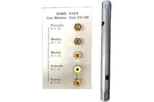 CG94 - 5 dysz gazowych 6 MB + klucz nasadowy 6 x 7 | kompatybilne z Ari!ston, Ind!esit, Reèx, do kuchni i kuchenek