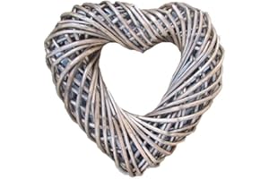 Red Hamper Wicker Small Heart Shaped Wreath, H8 x W30 x D30cm