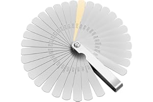 TMRBBESTY Feeler Gauges,Feeler Gauges Stainless Steel,Blades Steel Feeler Gauge,Feeler Gauge Dual Marked Metric and Imperial Measuring Tool,32 Blades 0.04 to 0.88 mm (0.0015 to 0.035 Inch)