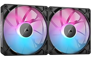 CORSAIR iCUE Link RX140 RGB 140mm Ventilateurs PWM avec Hub Système iCUE Link - Roulement à Dôme Magnétique - Dual Pack - Noir