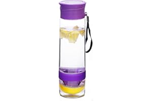 YOKO DESIGN 1432 Bouteille Detox avec Presse-Agrumes Plastique Violet 26,7 x 7,5 x 7,5 cm