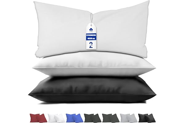 aboveBED Örngott 40 x 80 (set med 2), vitt, örngott av mikrofiber (100 % polyester), dold dragkedja på långsidan, örngott mjukt och ventilerande