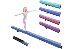 Gmypic Poutre Gymnastique Pliable 240/270/300 cm, Surface en Cuir PU, avec Sac de Rangement Fond Antidérapant, Poutre de Gymnastique Mousse pour Gymnases Enfants et Adultes