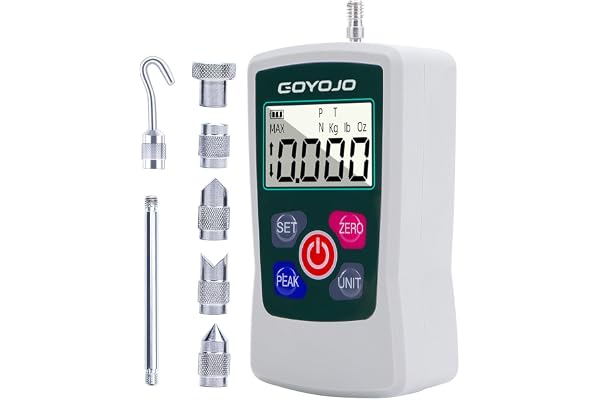 GOYOJO Digital kraftmätare, tryckmätare med hög precision för drag- och kompressionstestenhet (N, kg, lb, oz) realtid/topp/to