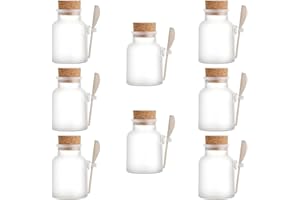 DDFF 8 pezzi barattoli di spezie ermetici con coperchio, pentole con sughero e cucchiaio, bottiglia cucchiaio in sughero, per spezie, sale, cura del corpo