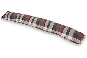 Casatessile Salsicciotto paraspiffero in Stoffa sfoderabile, Scozzese Marrone para spifferi Imbottito per Porta Finestra