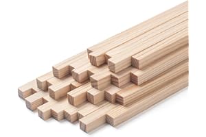 COOWAYZE Quadratisch Holzstäbchen Holzstäbe zum Basteln, 30 Stück 0.8 x 0.8cm-30cm Lang Eckig Bastelholz Natürliche Unbehandelter Holz Stab Kantholz Holz Stange für Holzbasteleien, DIY Projekte