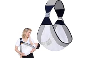 ADMYGO Fascia Porta Bebe Neonato Facile da Indossare, Marsupio Neonato 0-36 Mesi, Fascia Neonato Senza Nodi, Portatile Fascia Neonato Multifunzionale e portatile, fino a 20kg (Maglia Bianca)