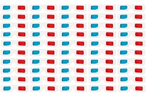 SOLUSTRE 3D Red/Cyan Glasses Set - Pack of 100 Disposable Cardboard Glasses for Films Videos and Parties Skin-Friendly Lightweight and Portable Ideal for Families and Friends