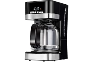 MPM MKW-05 Macchina Caffe Americano, Elettrica, Automatica, Programmabile, 15 Tazze, 1,8 Litri, Display LCD, Filtro Permanente, Funzione Mantenere Caldo, 950W, Nero/Acciaio Inossidabile