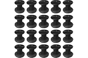 SHSMPXOY 20 Set Rivetti a Vite, M5 x 8 mm Rivetti Chicago, Viti Chicago Screws Chicago Book Viti,Viti Chicago di ricambio in Metallo per Borse, Libri, Collari, Zaini, Guinzagli per Cani (Nero Opaco)