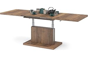 Mazzoni Design Couchtisch Tisch Aston stufenlos höhenverstellbar ausziehbar 120 bis 200cm Esstisch (Eiche Halifax)