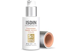ISDIN Fotoprotector Fusion Water MAGIC Repair Color SPF 50 (50 ml) | Protezione Solare Viso con Colore per Uso Quotidiano | Tripla azione antietà