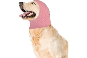 SUXGUMOE Dog Snood, Dog Snood Ear Protector for Dog Neck and Ears Warmer Pet Cats Dog Ear Muffs Covers Dog Hoodie for Anxiety Relief Calming Noise Protection Bathing Grooming (Small, Pink)