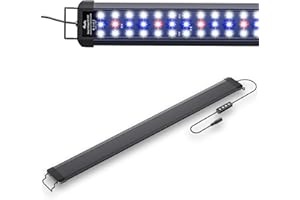 Pawfly 21 W Illuminazione per acquario 75-90 cm, Luce Estendibile Spettro Completo (Bianco/Blu/Rosso), Modalità Giorno/Notte, Timer Auto On/Off, Luminosità Regolabile LED Aquarium
