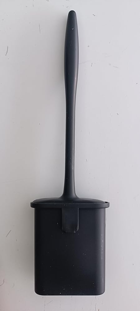 HAPPENS Tuvalet Fırçası Silikon Klozet WC Banyo Küvet Temizleme Fırçası Antibakteriyel Kolay Temizlenir Delmeden Duvara Monte Ürün boyutu: 36.5cm x 10cm x 4.1cm (Siyah)