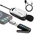 Alvoxcon Wireless Microphone for iPhone & Computer USB Lapel Mic System for Android, PC, Laptop, Speaker, Podcasting, Vlog, YouTube, Conference, Vocal Recording, Gaming (with Monitor Jack)