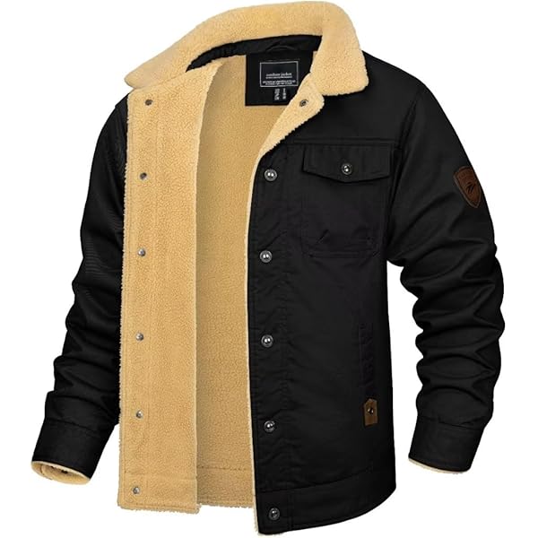 L9WEI Bomberjack, voor heren, dik, lamsvacht, schapenvacht, leren jas, winterjas, mode, revers, herenjas, XL