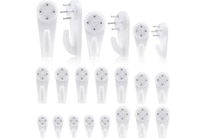 HOINY Non-Trace Picture Hooks for Hard Walls, 70 Pcs Pictures Hanging Kit, Assorted Sizes Hanging Hook for Fixing Picture Frames on Lime,Plasterboard, Drywall, Latex Wall