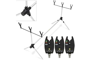 DNA LEISURE Carp Fishing XL 100cm 3 Rod Pod and 3x NGT Bite Alarm Setup With Batteries