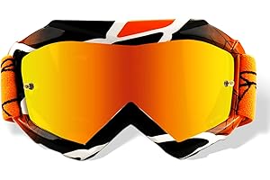 NENKI Gafas de Motocross Niño, Antivaho Gafas para Motocicleta Esquí Gafas Deportivas de Protección Anti UV/Viento/Polvo -Adecuado para niños y niñas de 3 a 12 años