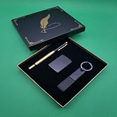 Roller Pen Leather Keychain Lighter Set