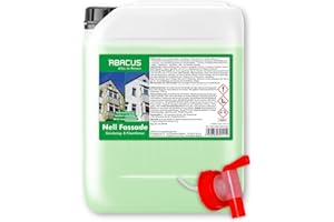 ABACUS® Fassadenreiniger, Grünbelagentferner für Fassaden, Putz & Hauswände – Entfernt selbsttätig Pilze, Flechten & Algen von Fassaden – Nur 0,1L pro m Nell Fassade 5 Liter (7708.5a)