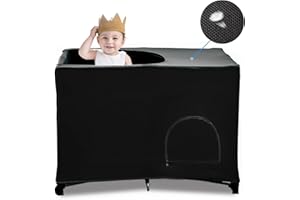 South to East Pack N Play - Funda opaca elástica portátil para cuna de viaje, funda transpirable para empacar y jugar, bloquea el 90% de la luz con un flujo de aire óptimo, cápsula opaca para dormir