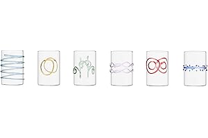 Ichendorf Milano Set di 6 Bicchierini Liquore, Collezione Decò Arlecchino, 10 cl, Vetro Borosilicato, Fatto a Mano