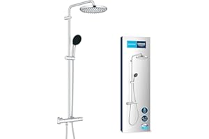 Grohe - Vitalio Start System 250, Colonne de Douche avec Mitigeur Thermostatique, Douchette Vitalio Start 110 2 jets, Flexible 1,75m, Chromé, 26677001