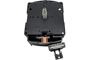 DANS CLOCK SHOP Mecanismo de movimiento de péndulo de cuarzo alemán UTS Euroshaft negro de repuesto (eje de 20 mm, adecuado para caras de reloj de 8 a 12 mm de grosor)