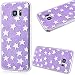 Produktbild GrandEver Samsung Galaxy S7 Edge Weiche Silikon Bumper und Hardcase Hart Backcover Transparent Handyhülle mit Muster Crystal Schlank TPU HandyTasche Flexible Ultra Slim Fit Foilo Kunstleder Schutzhülle Zurück Soft Skin Telefonkasten Protective Gummi Dünn Abdeckung Case - Lila Stern